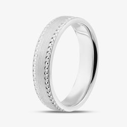 Silver Palladium 5.00mm Court Ring 5GMS-PD U