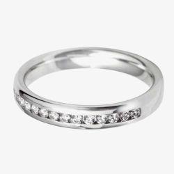 Platinum 3.5mm Channel Set Diamond Court Wedding Ring WGH5/3.5X125PlaT HSI