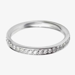 Platinum 2.5mm Full Grain Set Diamond Court Wedding Ring WG11/2.5R125PlaT HSI