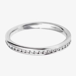 18ct White Gold 2.5mm Full Channel Set Diamond Wedding Ring WG5/2.5R125 18W HSI 