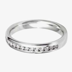 18ct White Gold 2.0mm Channel Set Diamond Court Wedding Ring WGH5/2R125 18W HSI