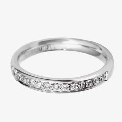 18ct White Gold 2.5mm Diamond Grain Set Court Wedding Ring WG10/2.5R125 18W HSI