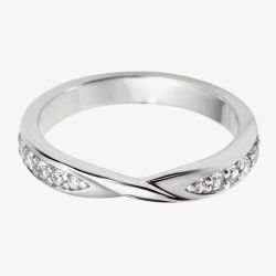 18ct White Gold 3.3mm Diamond Twist Wedding Ring WS22(3.3) 18W