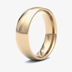 9ct Yellow Gold 6mm Plain Court Ring 6GMC-9Y 