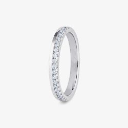 Platinum 0.20ct Brilliant Cut Diamond Offset Ring OSW-270-050-020-PT (O.5)