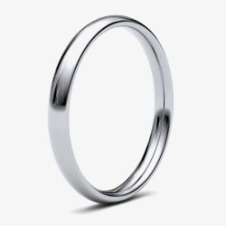 Platinum 2.5mm Soft Court Wedding Ring 2.5LMS-PT