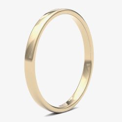 18ct Yellow Gold 2.0mm Soft Court Wedding Ring 2LLS-18Y