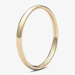 18ct Yellow Gold 2.0mm Medium Court Wedding Ring 2LMC-18Y