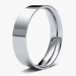Platinum 5.0mm Flat Court Wedding Ring 5GLE-PT