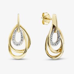 Gold Plated 0.12ct Lab Grown Diamond Triple Oval Earrings LGE47086