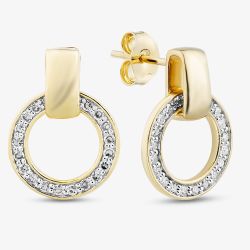 Gold Plated 0.25ct Lab Grown Diamond Open Circle Earrings LGE47088