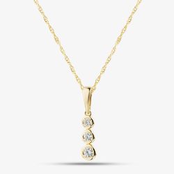 Gold Plated 0.15ct Lab Grown Diamond Triple Drop Necklace LGP46752-15