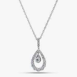 Sterling Silver 1.00ct Lab Grown Diamond Teardrop Pendant LGP46727-100SF