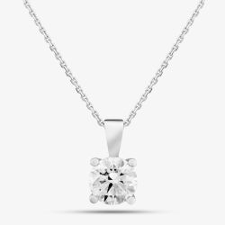 18ct White Gold Certified Lab Grown 1.50ct Brilliant Cut Diamond Pendant Necklace 514NW-W013