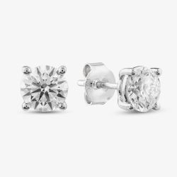18ct White Gold Lab Grown 2.00ct Brilliant Cut Diamond Stud Earrings 118NY-W003
