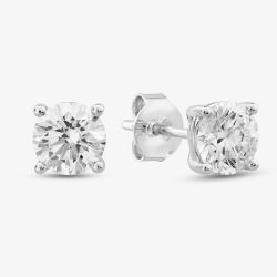 18ct White Gold Certified Lab Grown 2.08ct Brilliant Cut Diamond Stud Earrings 118NY-W002