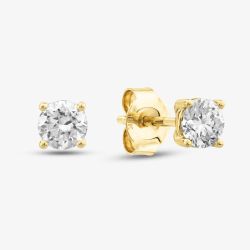 18ct Yellow Gold Lab Grown 0.75ct Brilliant Cut Diamond Stud Earrings 118NP-L002