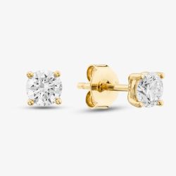 18t Yellow Gold Lab Grown 0.77ct Brilliant Cut Diamond Stud Earrings 118NP-L001