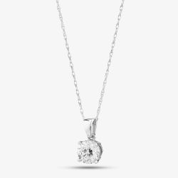 14ct White Gold Certificated Lab Grown 2.00ct Diamond Necklace TH0581012