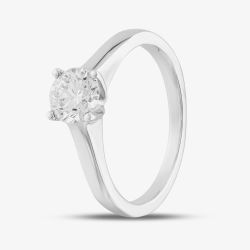 14ct White Gold Certified Lab Grown 0.75ct Brilliant Cut Diamond Solitaire Ring LGR20570-75 M (WG)