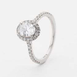 Platinum Certified 1.06ct Oval Cut Shoulder Set Solitaire Ring 31163/135 O