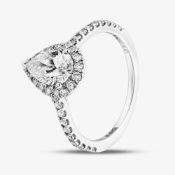 Platinum Certificated 1.01ct Pear Cut Lab Grown Diamond Cluster Ring 31164/135 N