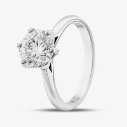 Platinum Lab Grown 2.01ct Brilliant Cut Diamond Solitaire Ring 01HLY-P012