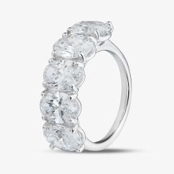 Platinum Certificated 5.06ct Lab Grown Oval Cut Diamond Eternity Ring U3796