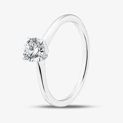 9ct White Gold Certified Lab Grown 0.50ct Oval Cut Diamond Shoulder Set Solitaire Ring LGR21614-50