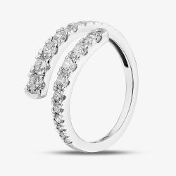 9ct White Gold 1.00ct Lab Grown Diamond Two Row Spiral Ring LGR43802-100
