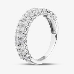 9ct White Gold 1.00ct Lab Grown Diamond Two Row Ring LGR34374-100CH
