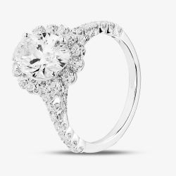 9ct White Gold 3.00ct Oval Cut Lab Grown Diamond Halo Ring LGR47044-300