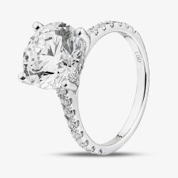 9ct White Gold Certified 4.50ct Lab Grown Diamond Shoulder Set Solitaire Ring LGR43483-450SF