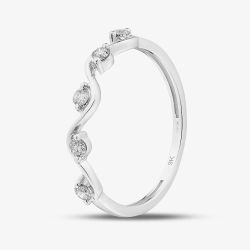 9ct White Gold 0.15ct Lab Grown Diamond Wave Ring THR43954-15NJ (WG)