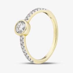 9ct Yellow Gold 0.50ct Lab Grown Diamond Shoulders Ring LGR47277-50 (YG) (CERT)