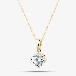 9ct Yellow Gold 1.00ct Lab Grown Diamond Solitaire Pendant Necklace LGP3119-100AN (YG)