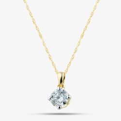 9ct Yellow Gold 0.50ct Lab Grown Diamond Solitaire Pendant Necklace LGP3119-50AN (YG)
