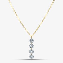 9ct Yellow Gold 1.00ct Lab Grown Diamond Four Drop Pendant Necklace LGN47032-100