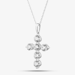 9ct White Gold 2.00ct Lab Grown Diamond Cross Pendant LGP46836-200TR (WG)(CERT)