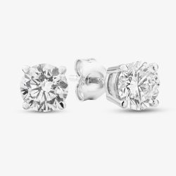 9ct White Gold 2.00ct Certified Lab Grown Brilliant Cut Diamond Stud Earrings LGE2534-200 (WG)