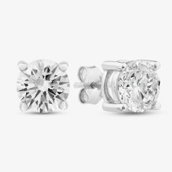 9ct White Gold 3.00ct Certified Lab Grown Brilliant Cut Diamond Stud Earrings LGE2534-300AP (WG)