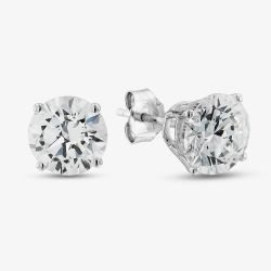 9ct White Gold Certified Lab Grown 4.00ct Brilliant Cut Diamond Stud Earrings LGE2534-400AP (WG)