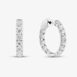 9ct White Gold 2.00ct Diamond Hoop Earrings LGE48750-200 (WG)(CERT)