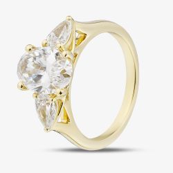 18ct Yellow Gold 2.58ct Certificated Oval Cut Lab Grown Diamond Three Stone Ring MISC 4