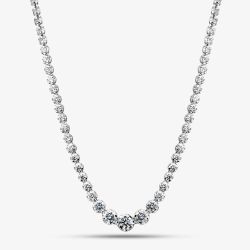 9ct White Gold Certified 10.00ct Lab Grown Diamond Graduated Tennis Necklace LGN23469-1000SF