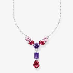 THOMAS SABO Silver Seven Multicoloured Cubic Zirconia Y-Shape Necklace KE2195-477-7-L45V