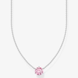 THOMAS SABO Silver With Pink Cubic Zirconia Necklace KE2210-051-9-L45V