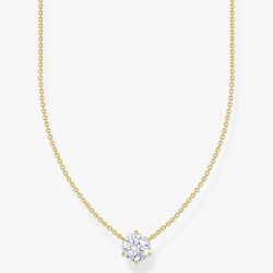 THOMAS SABO Gold Plated Cubic Zirconia Necklace KE2210-414-14-L45V