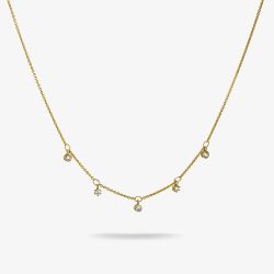 THOMAS SABO Classics 18ct Yellow Gold Plated Cubic Zirconia Necklace KE2071-M01-14-L45V