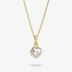 THOMAS SABO Classics 18ct Yellow Gold Cubic Zirconia Heart Pendant KE2386-M01-14-L45V